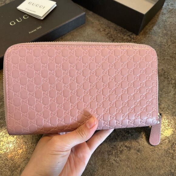 Gucci Micro Guccissima Long Wallet Leather Pink with BOX - Picture 16 of 16